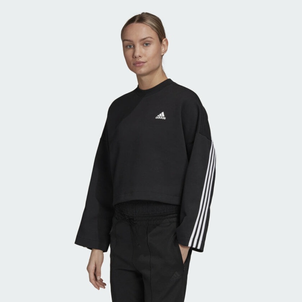 Adidas Essentials 3-Stripes Cropped Sweatshirt Size S